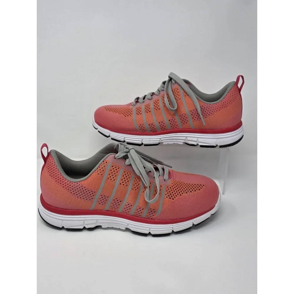 Apex A7200 Women's Athletic Walking Shoes Size 11 Wide Coral Orange Gray